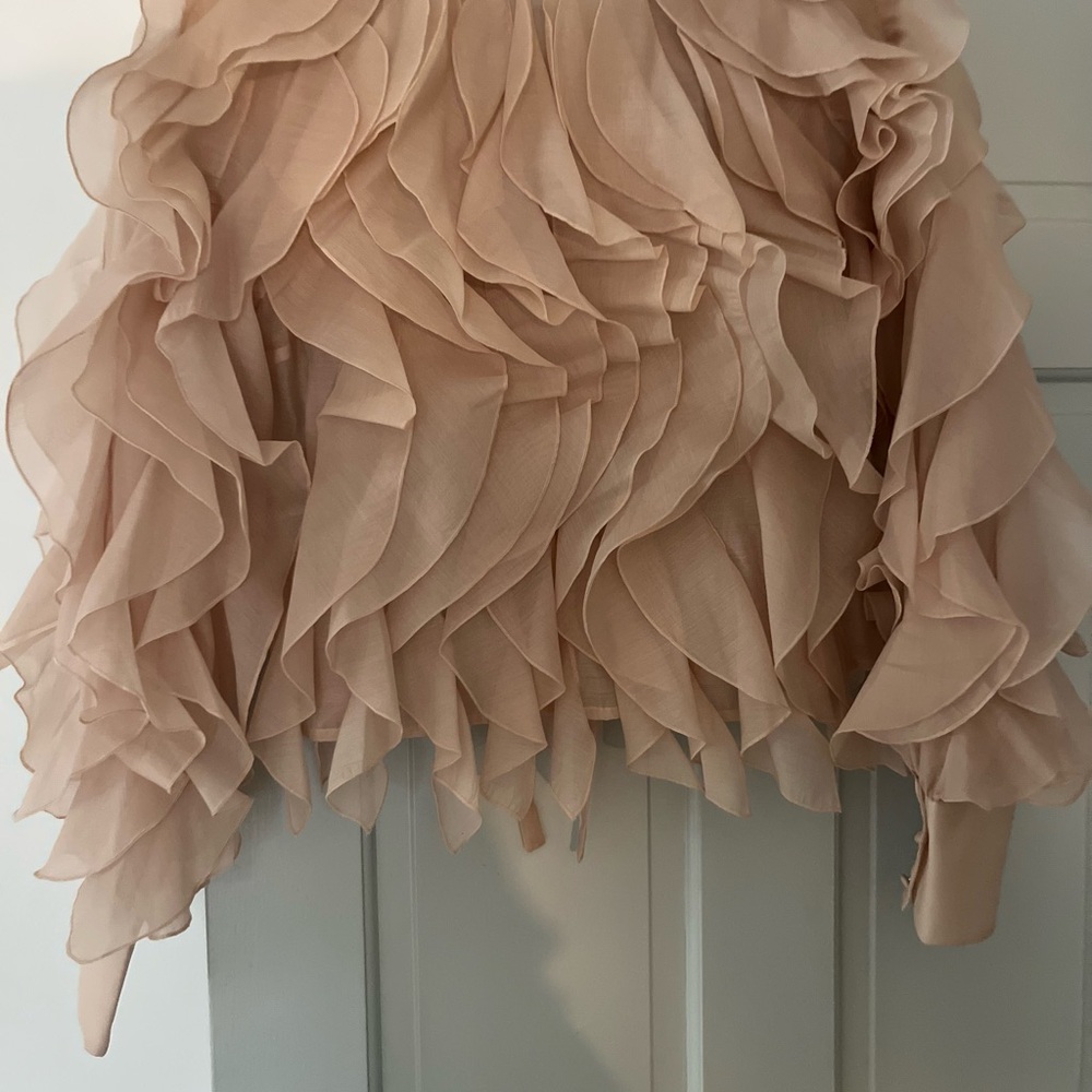 Elegant Ruffled Blouse in Cream
